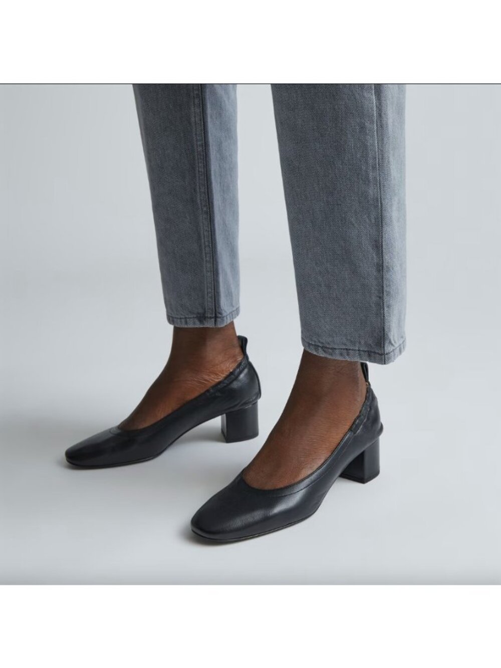 Everlane Women's Black The Italian Leather Day Heel Sz 7.5
